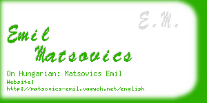 emil matsovics business card